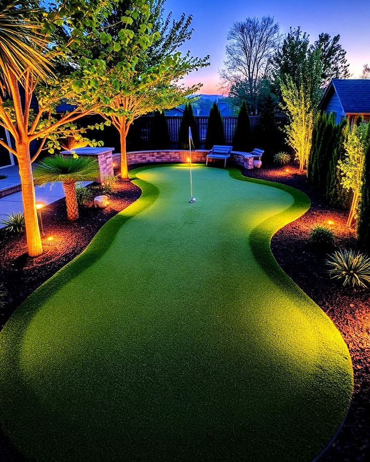 backyard putting green with lighting 25 backyard putting green ideas for golf enthusiasts