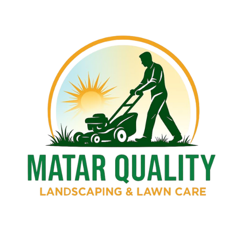 green and orange illustrated lawn care logo (1)